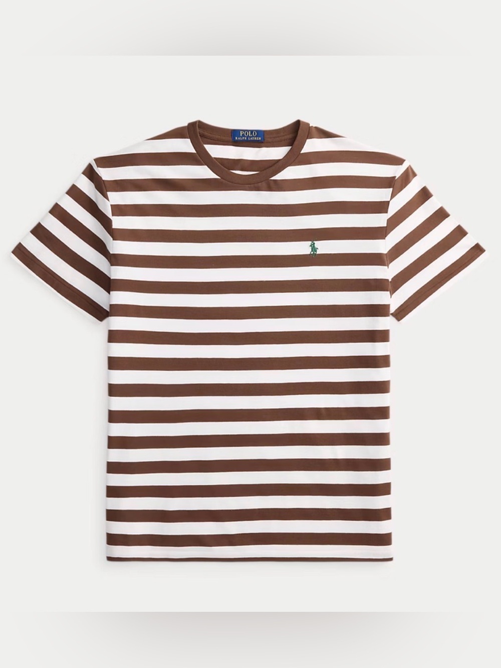 NWT Polo Ralph Lauren Men’s Classic Fit Striped Jersey T-Shirt. Brown/White, 2XL